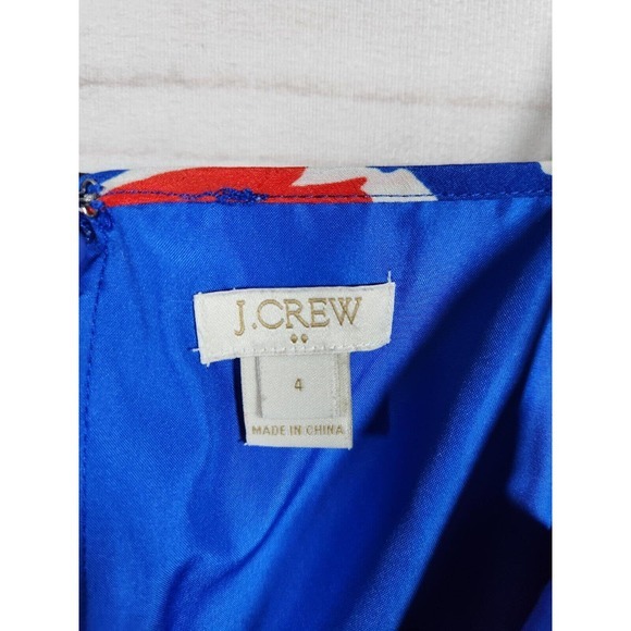 J. Crew Women's Sleevless Polyester Floral Lined V Neck Mini Sun Dress‎ Size 4 - Picture 3 of 6